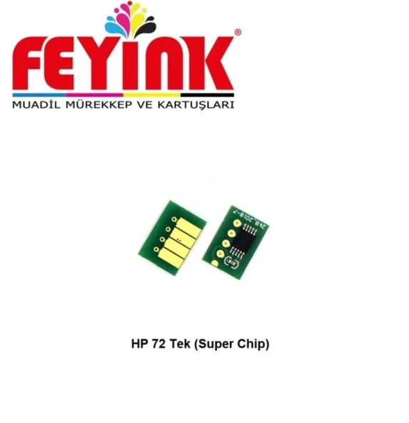 Feyink Hp 72 Tüm Rekleri Resetleyebilen TEK ÇİP (Süper Çip) (G-PK-MK-Y-M-C)
