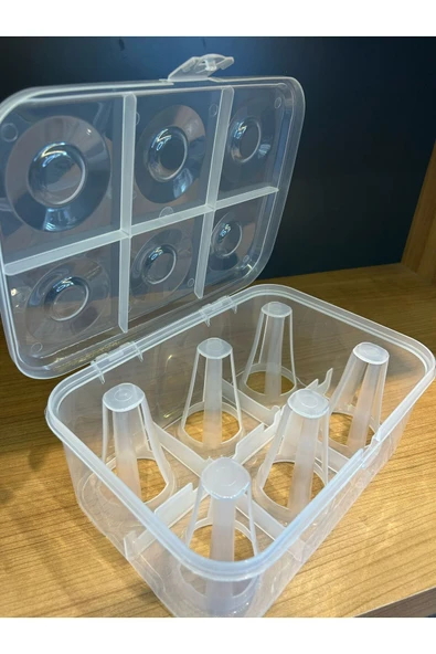 Urve Pratik 6 Bölmeli Su Bardağı Taşıma Aparatı Kabı Piknik Özel - Resim 3