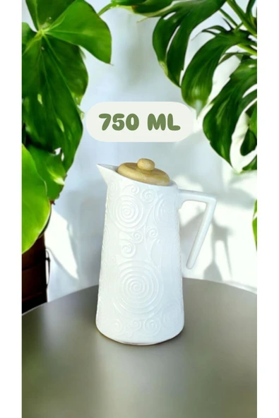Mandy 750 Ml Bambu Kapaklı Porselen Yağlık Yağdanlık Sirkelik 101715