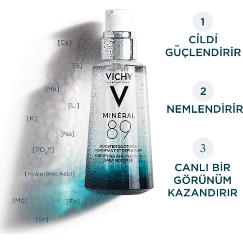 Vichy Mineral 89 Mineralizing Water + Hyaluronic Acid 50 ml Serum - Resim 2