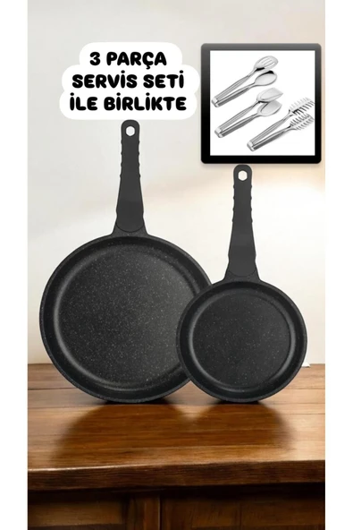 Famos XL Tava Set 3'Lü Servis Seti 5 Parça Ramazan Seti- (28 ve 20 Döküm Tava)
