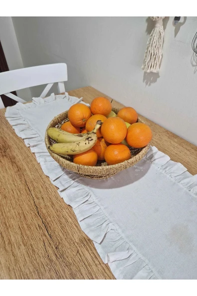 2'Li Set Yuvarlak 32 Cm ve 26 Cm Ayaklı Meyvelik 700696 Dekoratif Hasır Sunumluk Seti - 6