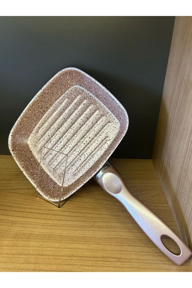 2'Li Set Mini Granit Grill Tava Ve Granit Wok Tava - Resim 6