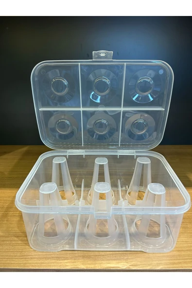 Urve Pratik 6 Bölmeli Su Bardağı Taşıma Aparatı Kabı Piknik Özel - Resim 4