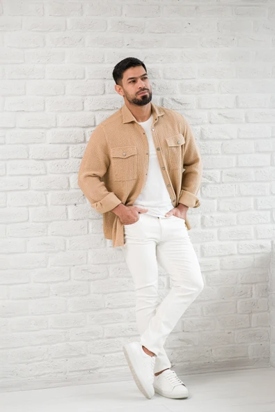 Paul Martin Çıtcıtlı Kapak Cepli Örgülü Rahat Kesim Gömlek - Resim 8