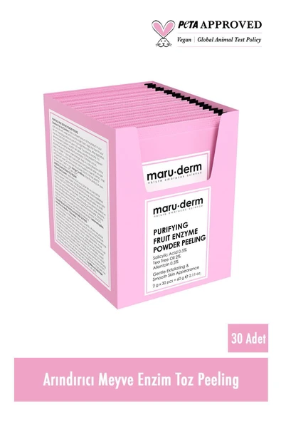 Maru.Derm Arındırıcı Meyve Enzim Toz Peeling 60 GR (Salicylic Acid 0.5% + Tea Tree Oil 2% + Allantoin 0.5%) - 2