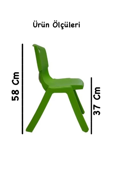 Yeşil Çocuk Sandalyesi - Kreş Ve Anaokulu Sandalyesi 1 Adet - 4
