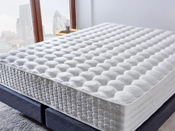 Niron London Yatak 200x200 cm Çift Kişilik Paket Yaylı Alev Geciktiricili Kral Dairesi Yatağı - 7