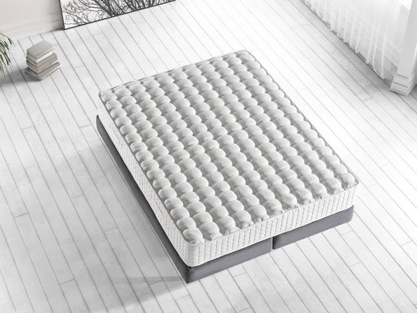 Niron London Yatak 200x200 cm Çift Kişilik Paket Yaylı Alev Geciktiricili Kral Dairesi Yatağı - 3