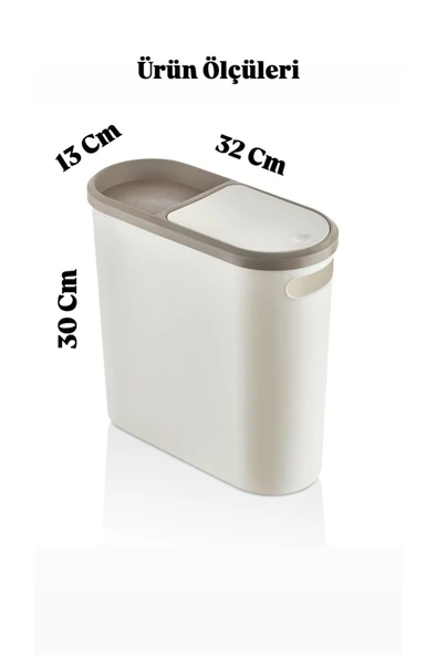 Click Krem 10 Lt Çöp Kovası , Mutfak, Banyo, Tuvalet Çöp Kutusu Tuvalet Kağıdı Hazneli - 4