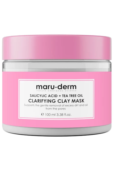 Maru.Derm Kil Maskesi | Salisilik Asit + Çay Ağacı Yağı Kil Maskesi 100 ML | Siyah Nokta / Gözenek | Vegan