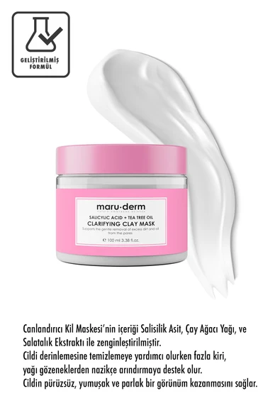 Maru.Derm Kil Maskesi | Salisilik Asit + Çay Ağacı Yağı Kil Maskesi 100 ML | Siyah Nokta / Gözenek | Vegan - 2