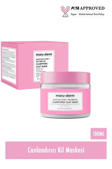 Maru.Derm Kil Maskesi | Salisilik Asit + Çay Ağacı Yağı Kil Maskesi 100 ML | Siyah Nokta / Gözenek | Vegan - 4