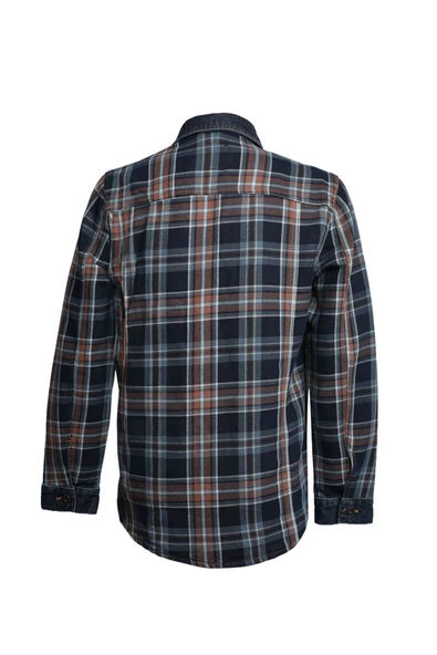 Erkek %100 Pamuk Rahat Kesim Jean Gömlek Ceket - 4