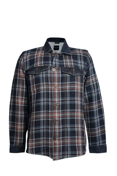 Erkek %100 Pamuk Rahat Kesim Jean Gömlek Ceket - 3