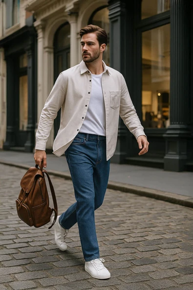 Erkek Regular Fit Normal Kesim %100 Pamuk Koyu Mavi Jean Pantolon - Resim 6