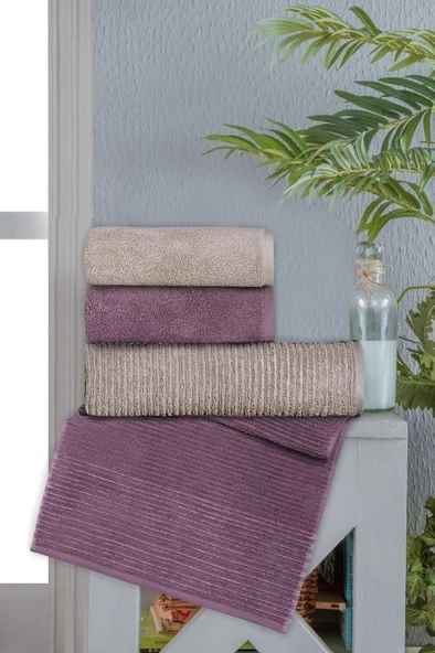 Altınbaşak Jakarlı 4´lü 50x90 El Havlusu Lisa V2