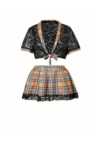 my cherie Ekoseli Dantelli Öğrenci Gecelik Takım - 8