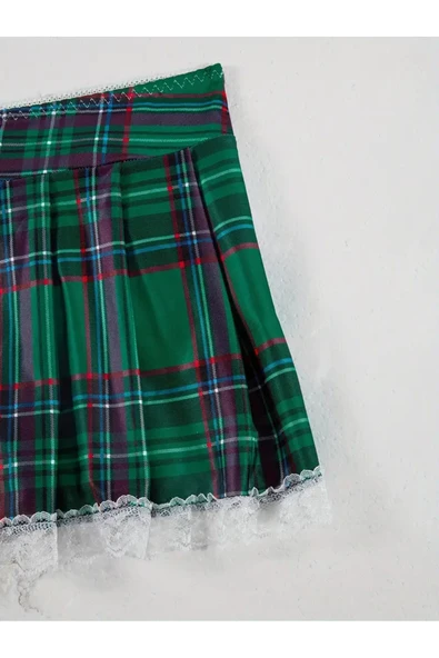 my cherie Ekoseli Dantelli Öğrenci Gecelik Takım - 5