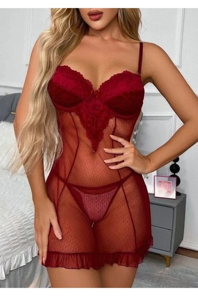 my cherie Göğüs Dantelli Mini Gecelik - 2