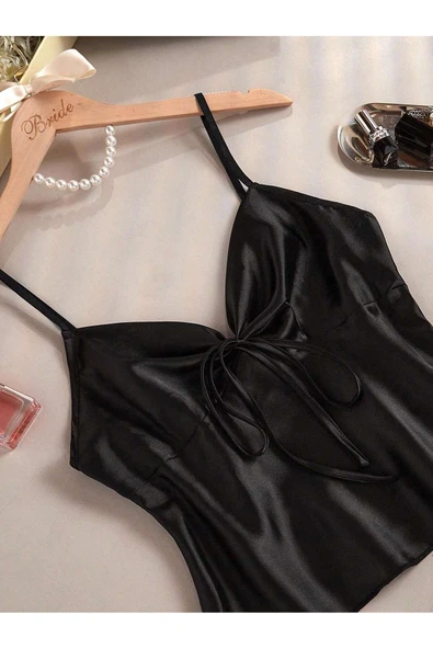 my cherie Kalp Baskı Yumuşak Saten 2 Parça Pijama Takım - 5