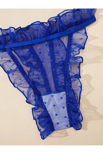 my cherie Puantiye Tül Mini Sabahlık Sütyen Külot Takım - 7