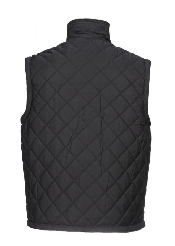 Baklava Dikişli Üç Cepli Polarlı Yelek Siyah Renk - 7