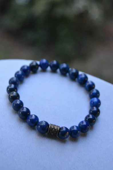 Lacivert Renk Lapis Lazuli Doğal Taş Unisex Bileklik Hem Kadın Hem Erkek Kullanabilir