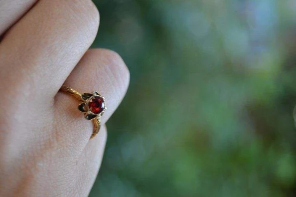 JEWELLERY Yakut Ayarlanabilir Kadın Yüzük - 5