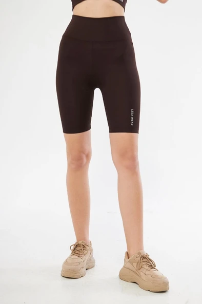 Biker Sporcu Şort - Kahve - 4
