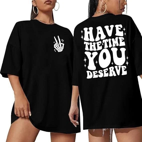 Bisiklet Yaka Kısa Kol Baskılı T-shirt - Siyah - 2