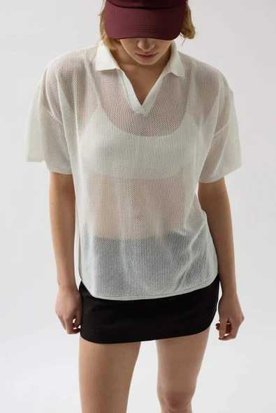 Polo Yaka Transparan  T-Shirt - 4