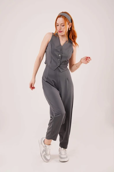 Havuç Kesim Gri Pantolon - 2