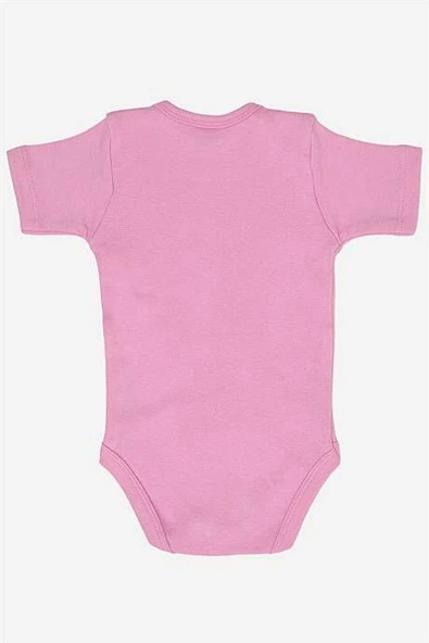 %100 Organik Pamuklu Pembe Kısa Kollu Bebek Body 5'li Paket - 5