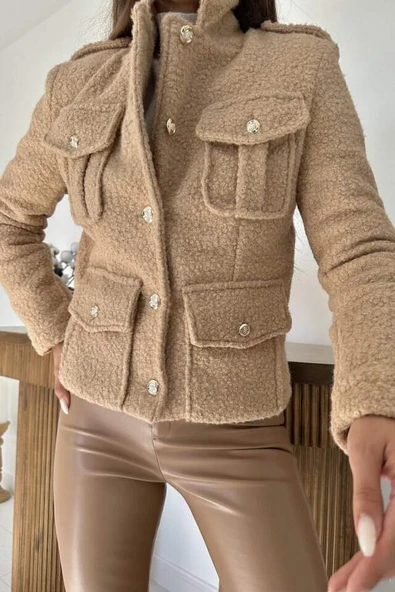 Camel Cepli Yumoş Ceket - 3