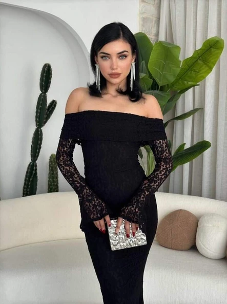 Arya Straplez Dantel Elbise