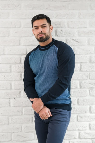 San&Fa Yarım Balıkçı Desenli Slimfit Yünlü Triko Kazak - Resim 19