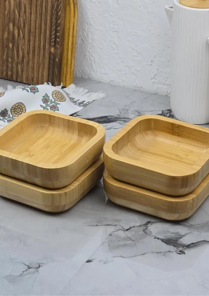 Bambu Kase Seti - 4lü Kase Takımı - 260 ML, 14 CM - 4 Parça - 2