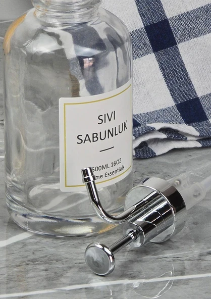 Cam Sıvı Sabunluk Seti - 2li Spreyli Losyon ve Sabun Dispenseri - 2x500 ML - 2