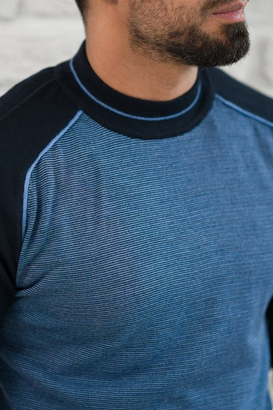 San&Fa Yarım Balıkçı Desenli Slimfit Yünlü Triko Kazak - Resim 10