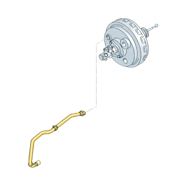 VW Caravelle T5 2004-2010 2.5TDi AXD Fren Vakum Borusu 7H1611931N - 3