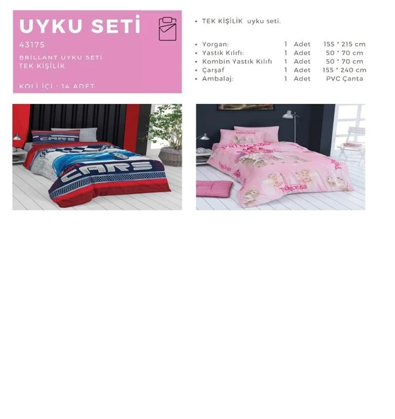 BRİLLANT 43175 UYKU SETİ TEK KİŞİLİK - 2