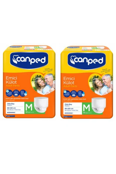 Canped Emici Külot Hasta Bezi Orta Boy Medium 2 Apket 60 Adet