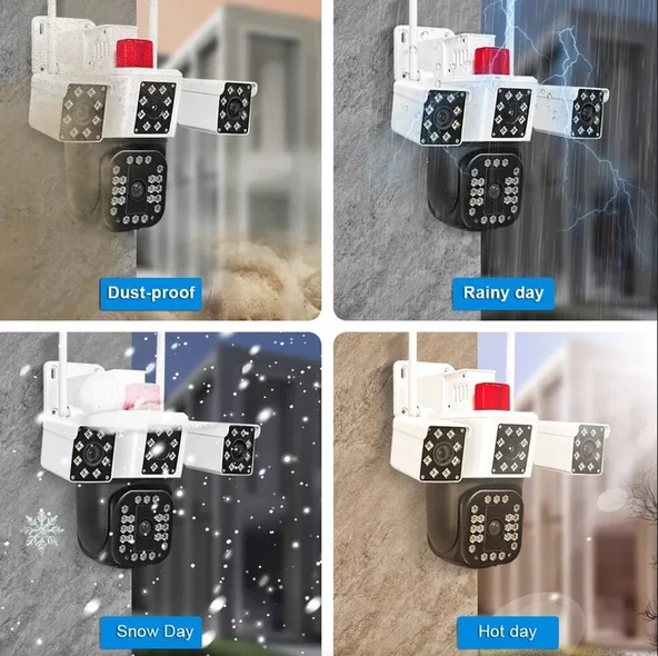 12MP 6K  10X Zoom 3 Lens WiFi Kablosuz Dış Mekan Güvenlik Koruması CCTV Video Gözetim - 2