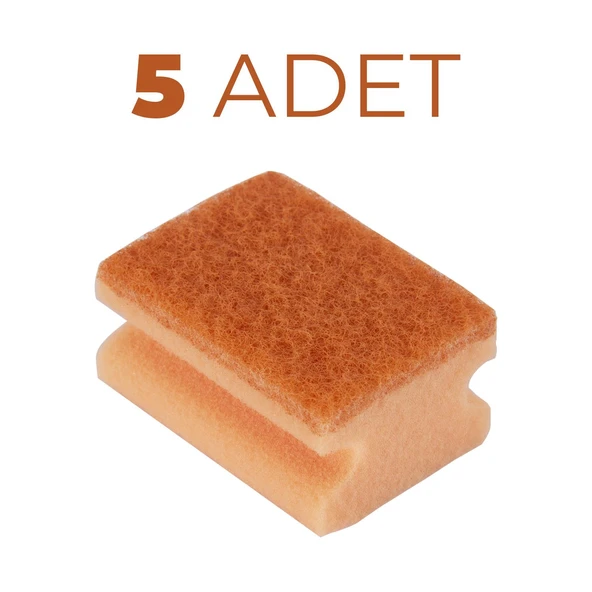 Sünger Oluklu Turuncu 5'li Everklean Turuncu 17x8