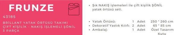 Brillant 43185 Frunze Model 3 Parça Çift Kişilik Pike Takımı - 3