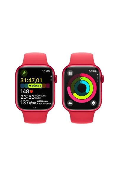 APPLE WATCH SERİ 9.GPS 45 MM RED AL RED SPORT BAND - 8
