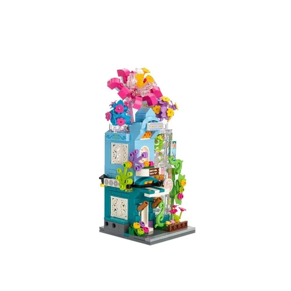 Grenness Flower Store Blok Seti Çocuklar İçin Eğitici ve Eğlenceli Çiçek Dükkanı - 3