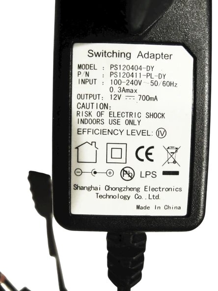 12V 0.7A Modem ve Arduino Uyumlu Plastik Kasa Priz Tipi Adaptör PS120404-DY - Resim 5