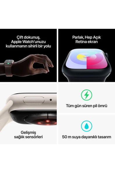 APPLE WATCH SERİ 9.GPS 45 MM RED AL RED SPORT BAND - 9